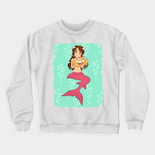 Mermaid and Reef Spotted Crab Crewneck Sweatshirt